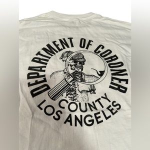 Vintage Department Of Coroner Los Angeles County Beefy Tee late 90’s  2XL white